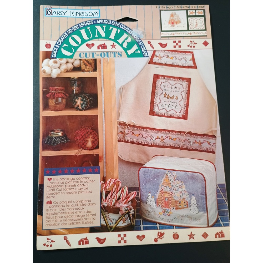 Daisy Kingdom Country Cut‎ Outs 19126 Sugar n Spice Applique No Sew Fabric Kit